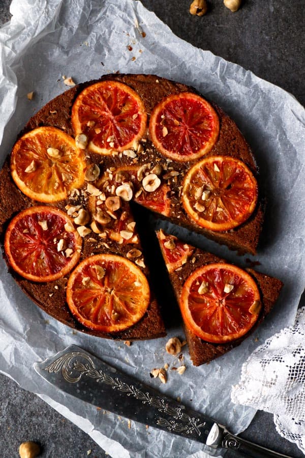 Blood Orange Chocolate Upside-Down Cake