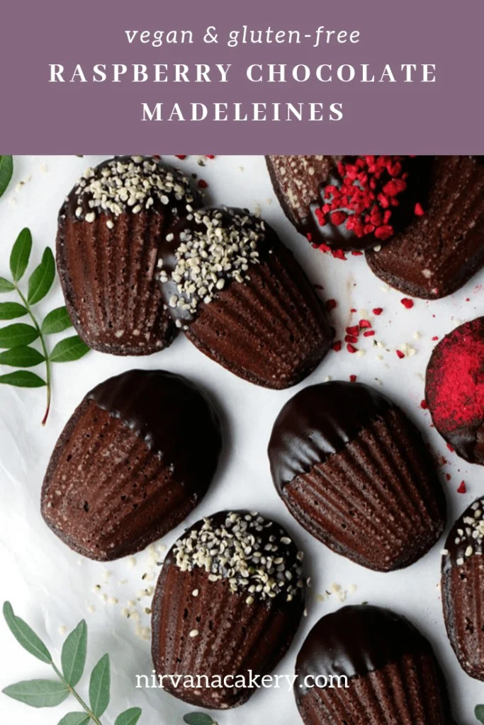 Raspberry Chocolate Madeleines (gluten-free & vegan)