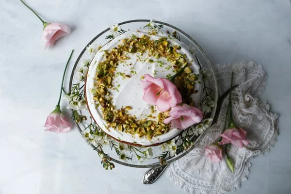 Cardamom Pistachio Carrot Cake (gluten-free & vegan)