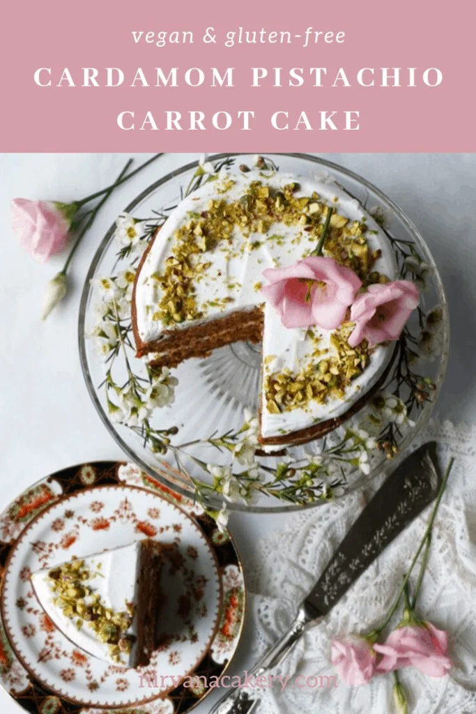Cardamom Pistachio Carrot Cake (gluten-free & vegan)