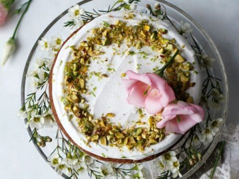 Pistachio Cardamom Cake with Rosewater Frosting | Best of Wardah