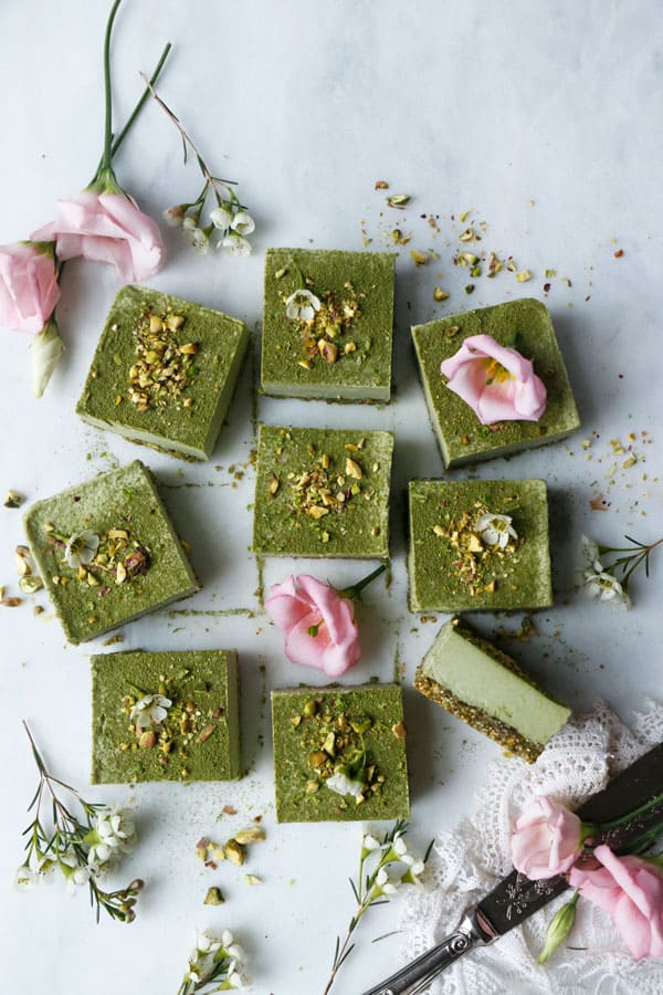 Pistachio Amaranth Moringa Bars (raw, vegan, grain-free)