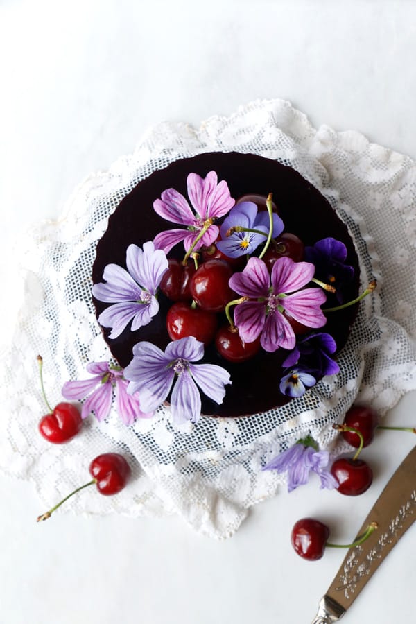 Cherry Chocolate Mousse Cake (vegan & gluten-free)