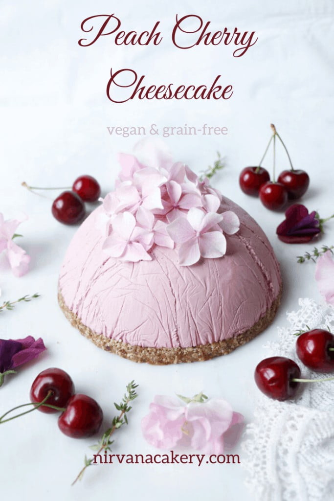 Peach Cherry Cheesecake (raw, vegan, grain-free)