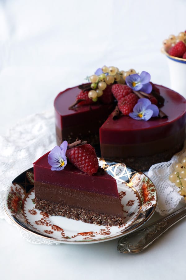 Chocolate Raspberry Bavarois (vegan & gluten-free)