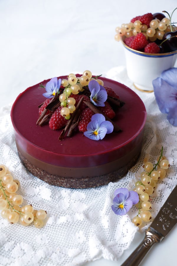 Chocolate Raspberry Bavarois (vegan & grain-free)