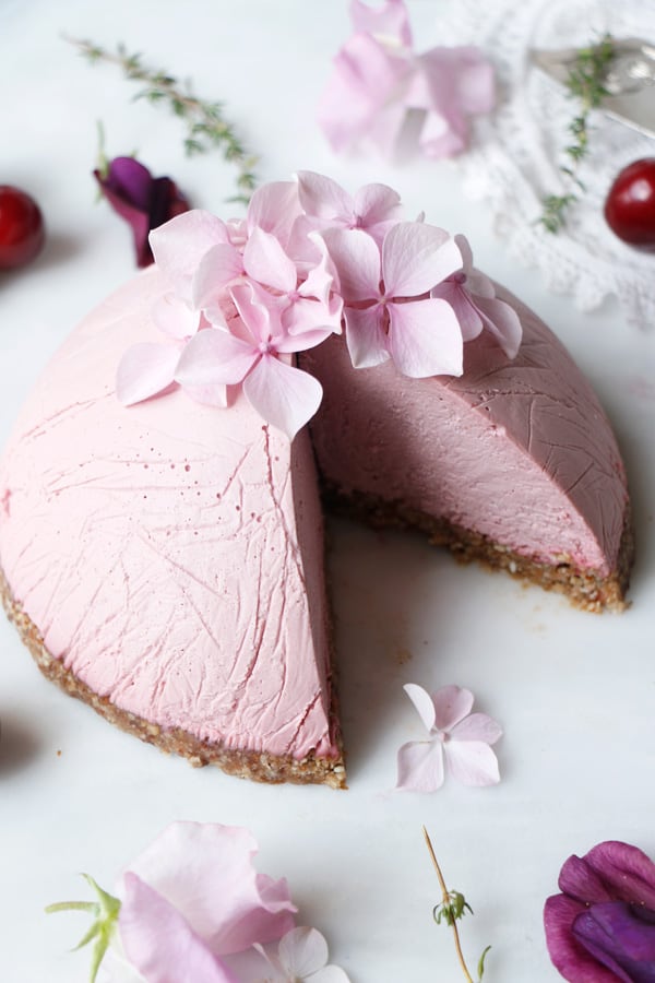 Peach Cherry Cheesecake (raw, vegan, grain-free)