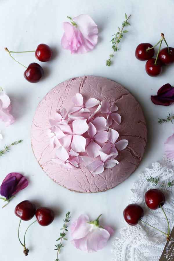 Peach Cherry Cheesecake (raw, vegan, grain-free)