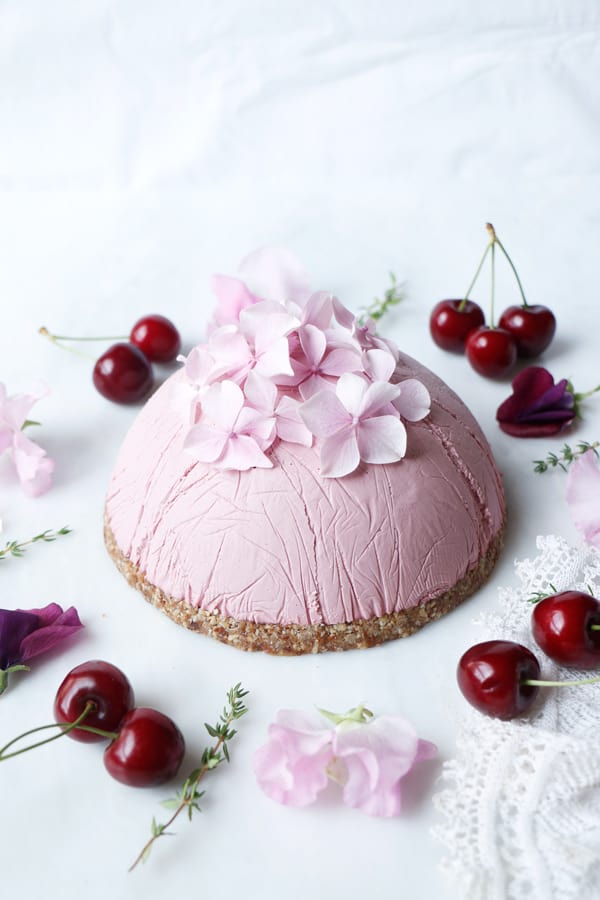 Peach Cherry Cheesecake (raw, vegan, grain-free)