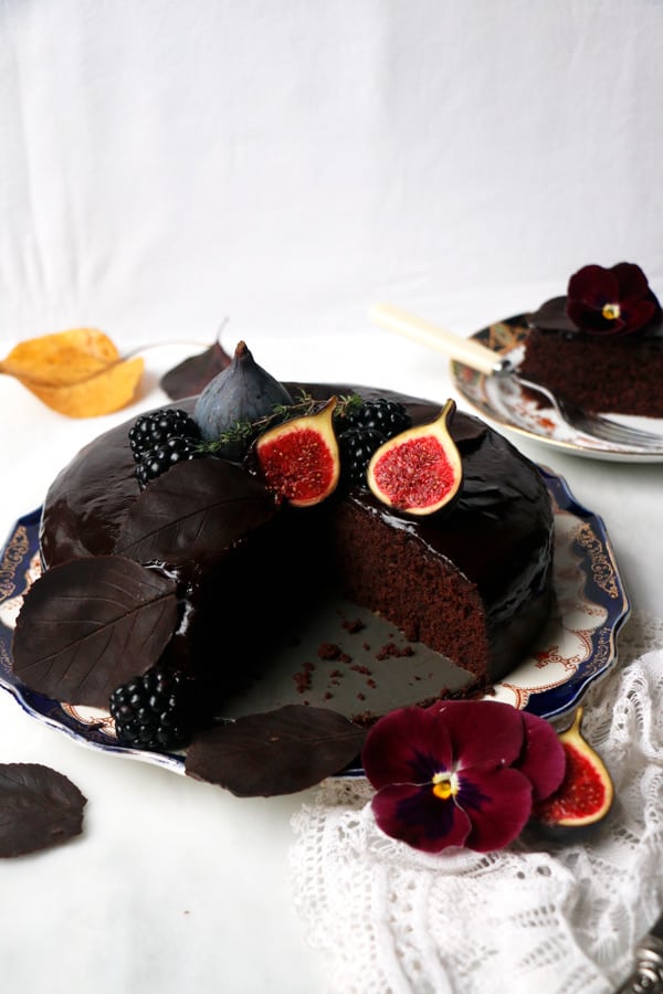 Chocolate Plum Cake (vegan & gluten-free) - Nirvana Cakery, Recipe