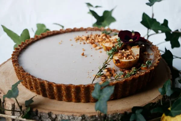 Pear Hazelnut Tart (vegan & grain-free)