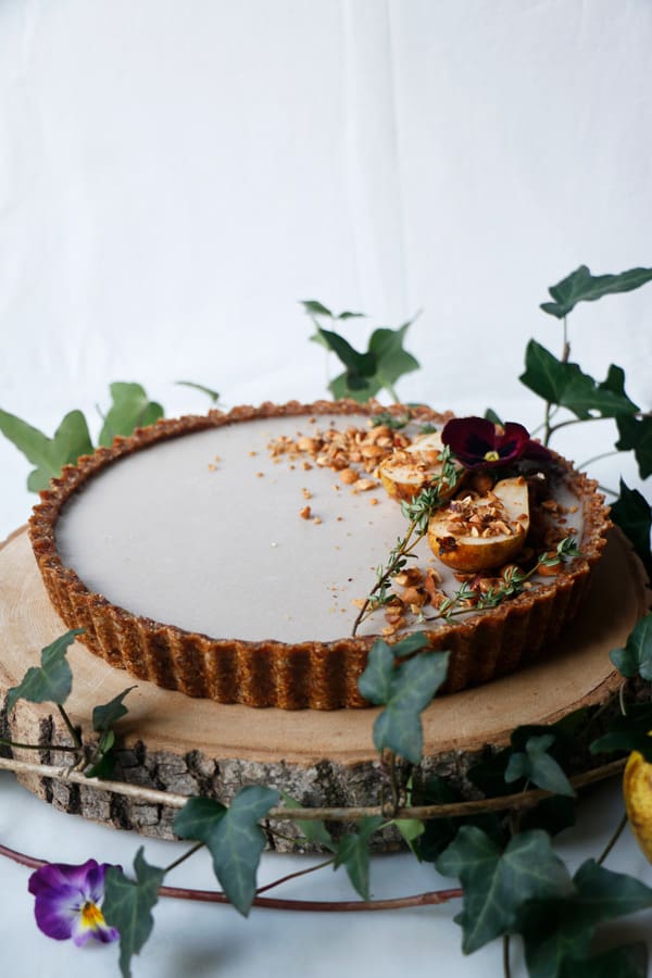 Pear Hazelnut Tart (vegan & grain-free)