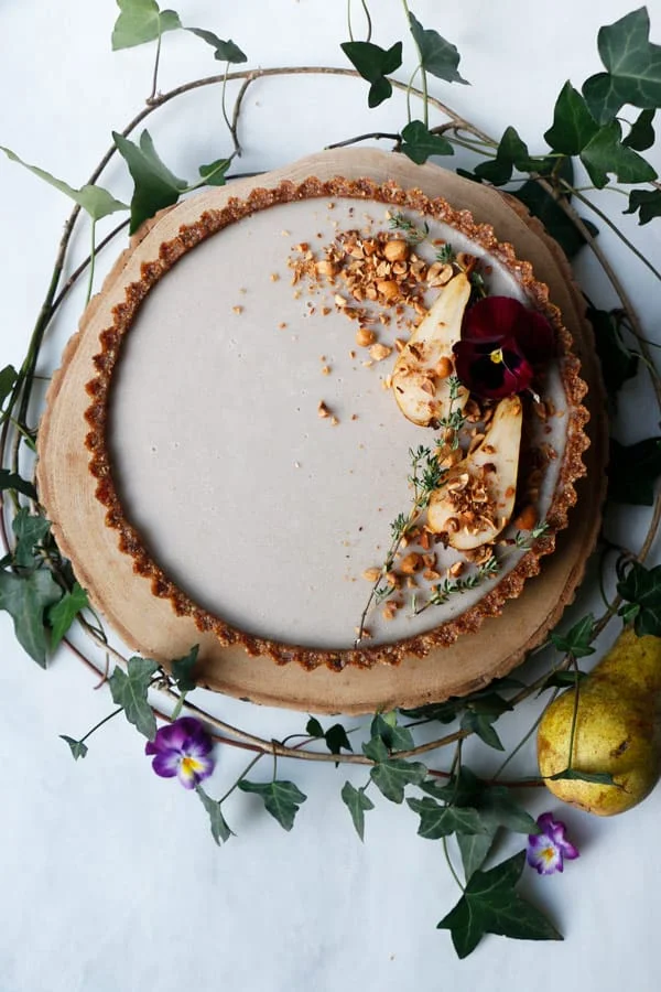 Pear Hazelnut Tart (vegan & grain-free)