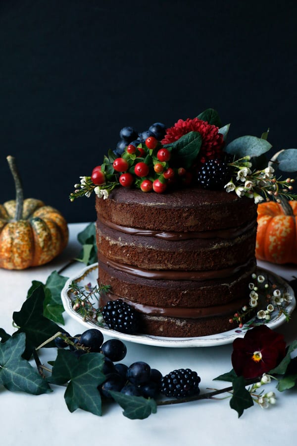 Pumpkin Chocolate Layer Cake (vegan & gluten-free)