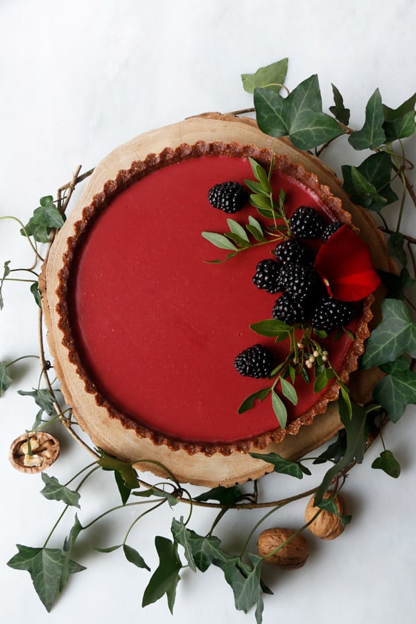 Beetroot Hibiscus Tart (vegan & grain-free)