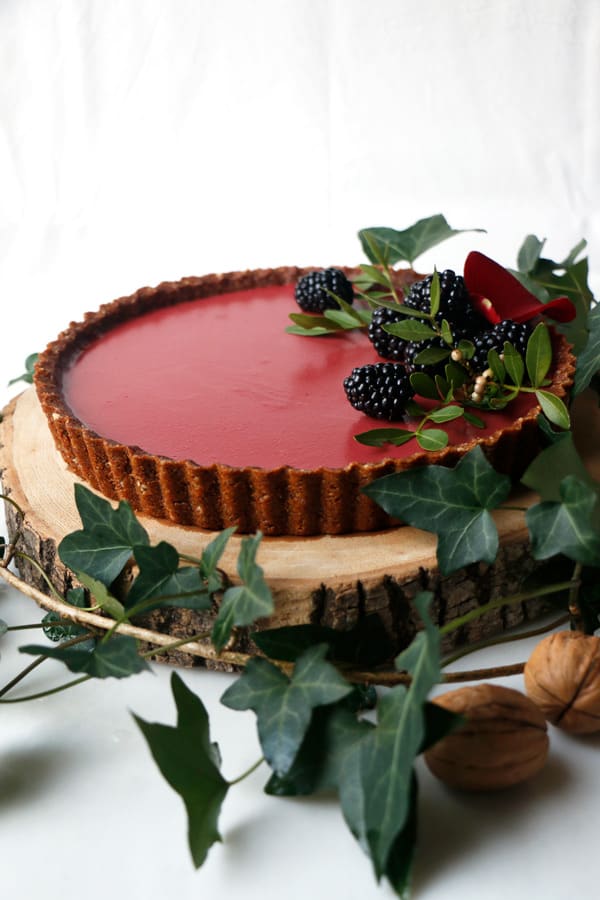 Beetroot Hibiscus Tart (vegan & grain-free)