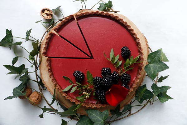 Beetroot Hibiscus Tart (vegan & grain-free)