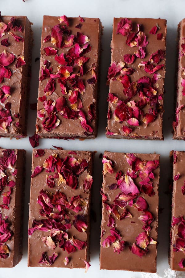 Rose Cardamom Chocolate Cheesecake (vegan & grain-free)