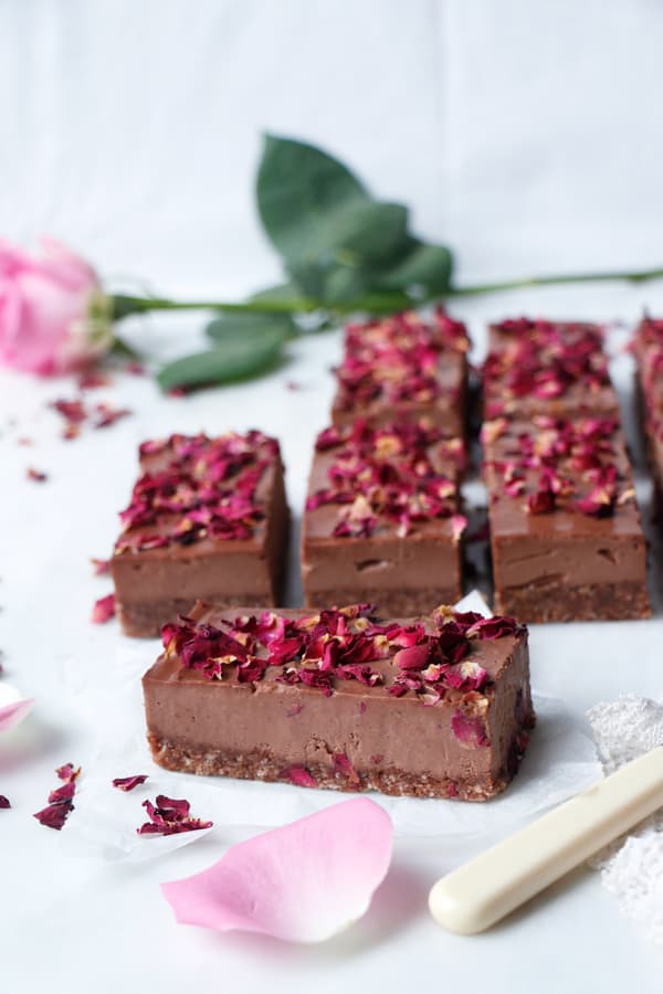 Rose Cardamom Chocolate Cheesecake (vegan & grain-free)