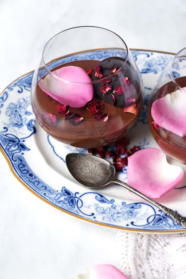 Rose Cardamom Chocolate Mousse (vegan)