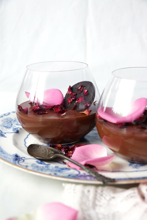 Rose Cardamom Chocolate Mousse (vegan)