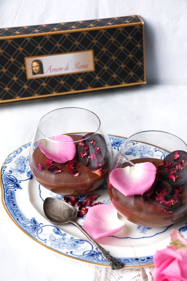 Rose Cardamom Chocolate Mousse (vegan)