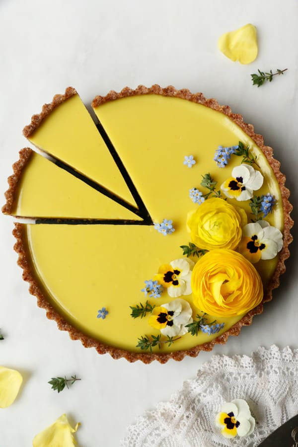 Pineapple Lime Coconut Tart (vegan & grain-free)