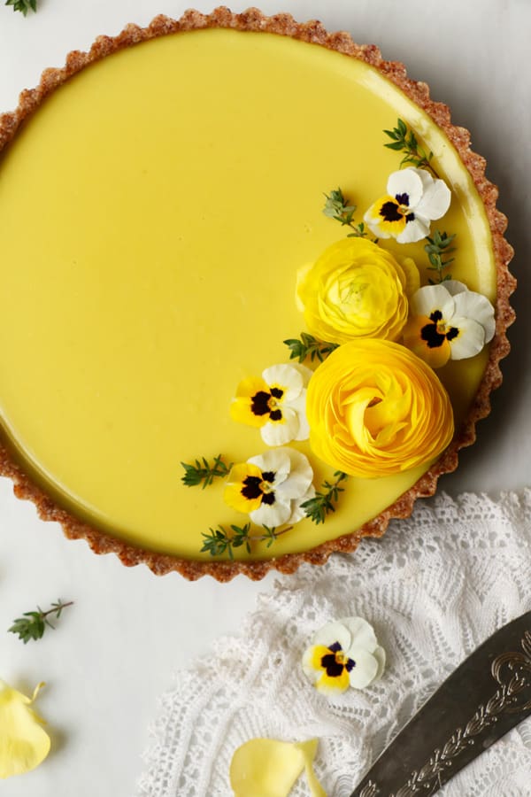 Pineapple Lime Coconut Tart (vegan & grain-free)