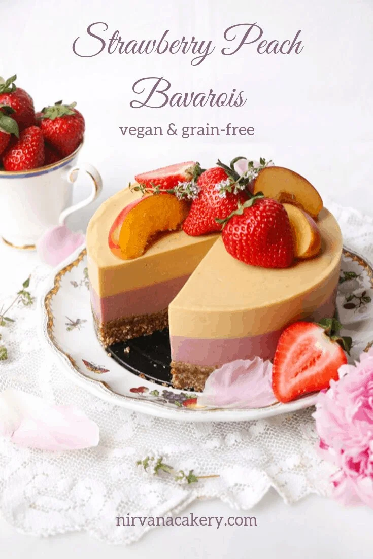 Strawberry Peach Bavarois (vegan & grain-free)