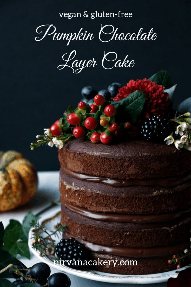 Pumpkin Chocolate Layer Cake (vegan & gluten-free)