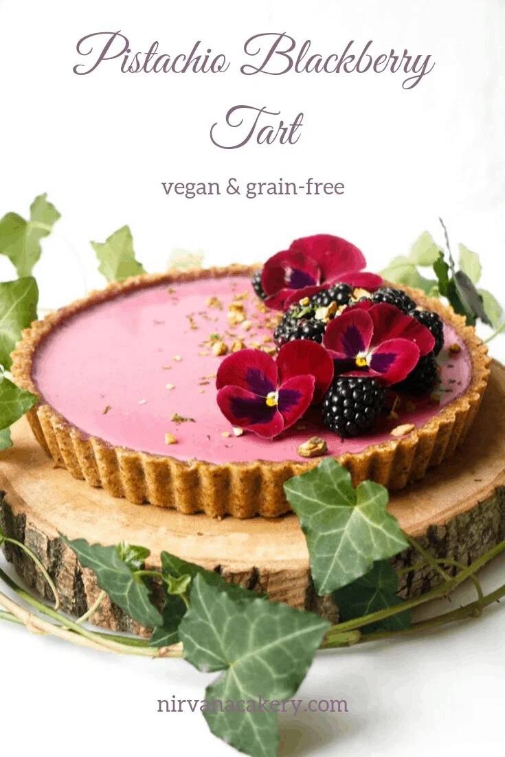 Pistachio Blackberry Tart (vegan & grain-free)