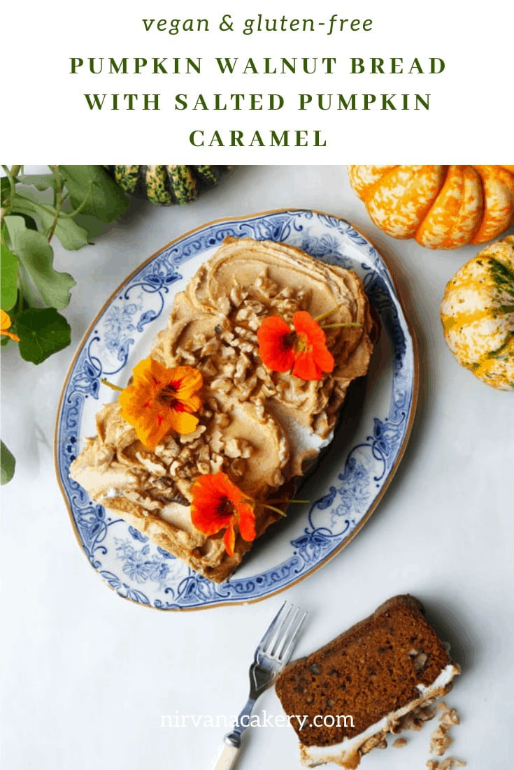 Pumpkin Walnut Bread with Salted Pumpkin Caramel