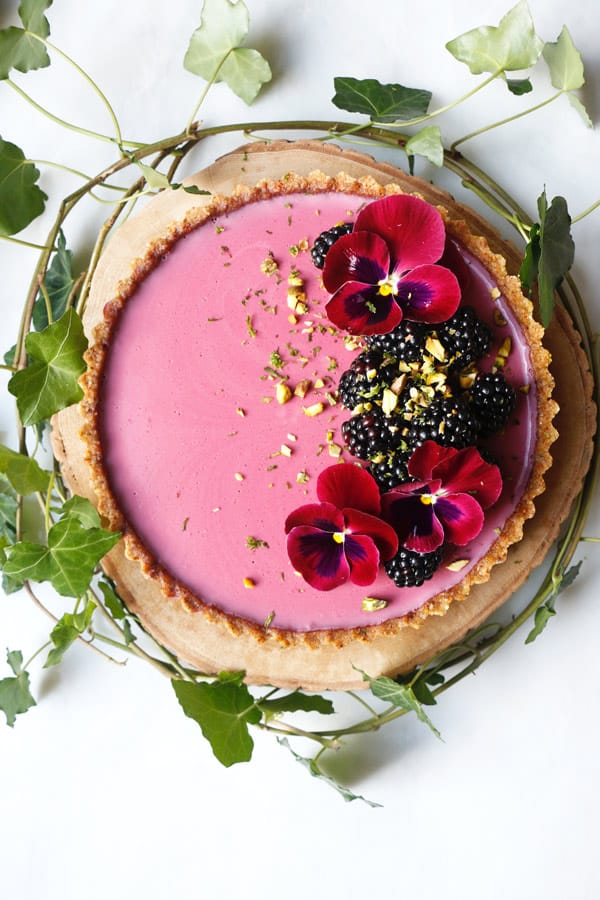 Pistachio Blackberry Tart (vegan & grain-free)