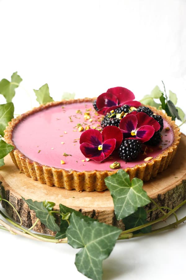 Pistachio Blackberry Tart (vegan & grain-free)