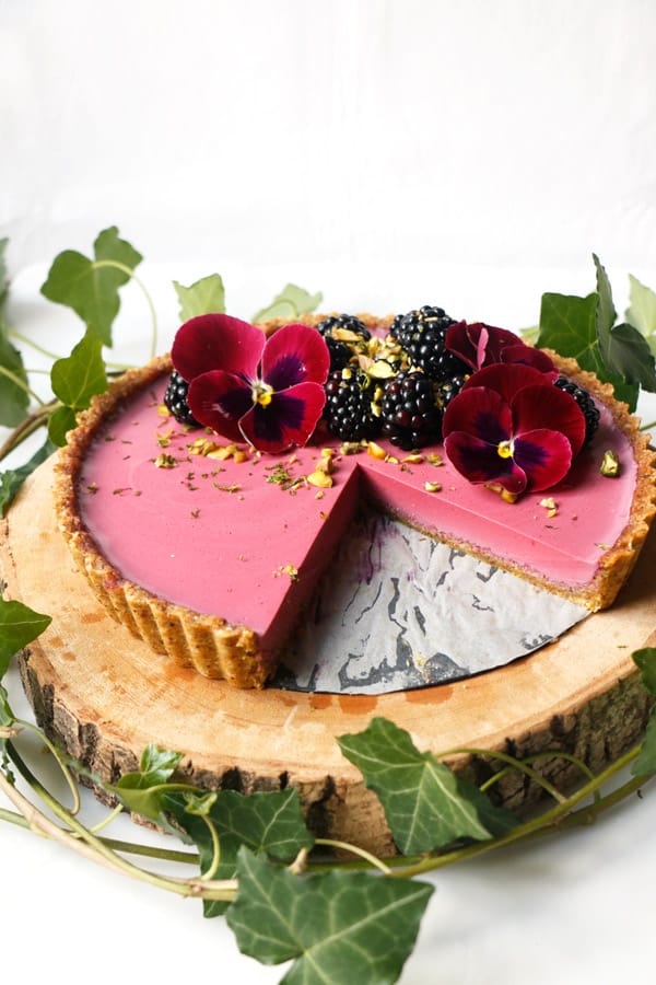 Pistachio Blackberry Tart (vegan & grain-free)