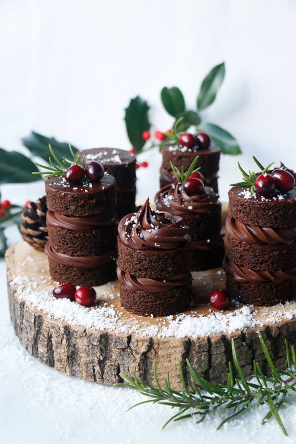 Chocolate Gingerbread Mini Cakes (vegan & gluten-free)