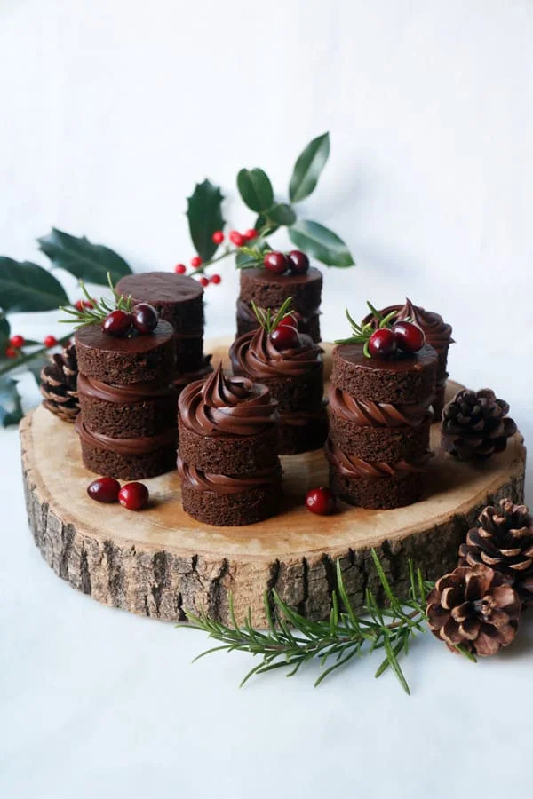 Chocolate Gingerbread Mini Cakes (vegan & gluten-free)