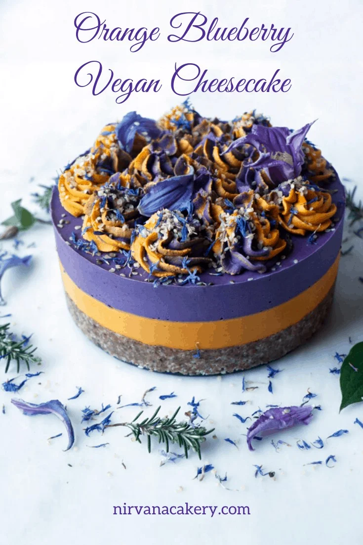 Orange Blueberry Vegan Cheesecake
