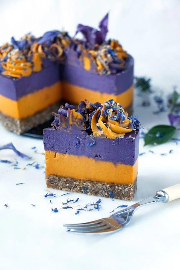 Blood Orange Wild Blueberry Cheesecake (raw, vegan & grain-free)