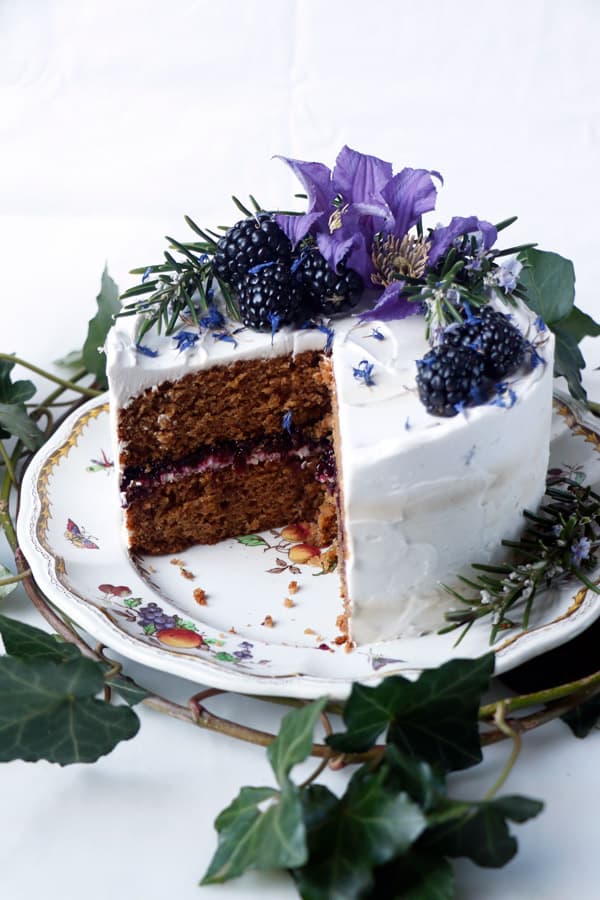 Rosemary Blackberry Layer Cake (vegan & gluten-free)