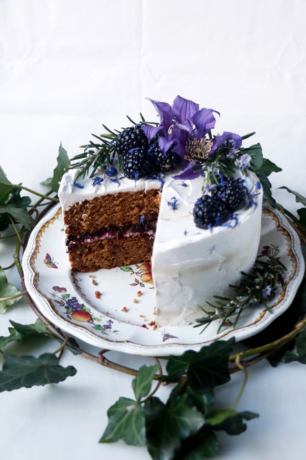 Rosemary Blackberry Layer Cake (vegan & gluten-free) - Nirvana Cakery