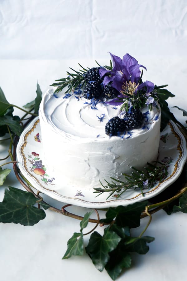 Rosemary Blackberry Layer Cake (vegan & gluten-free)