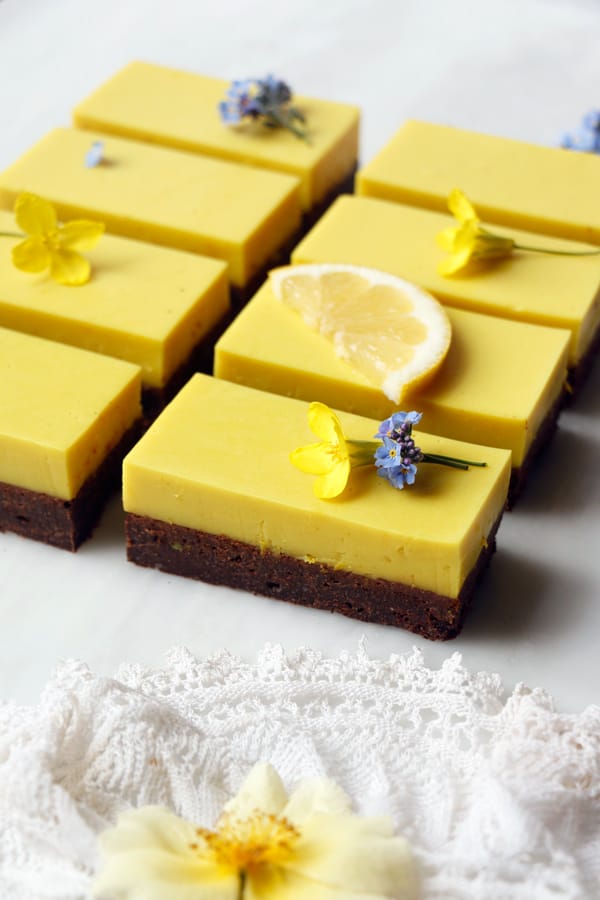 Earl Grey Brownies with Lemon Panna Cotta (vegan & gluten-free)