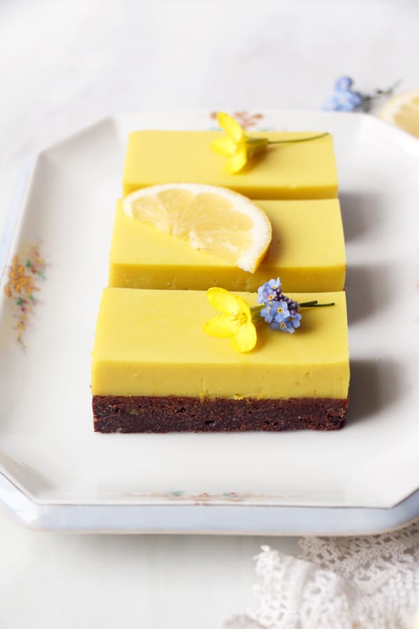 Earl Grey Brownies with Lemon Panna Cotta (vegan & gluten-free)