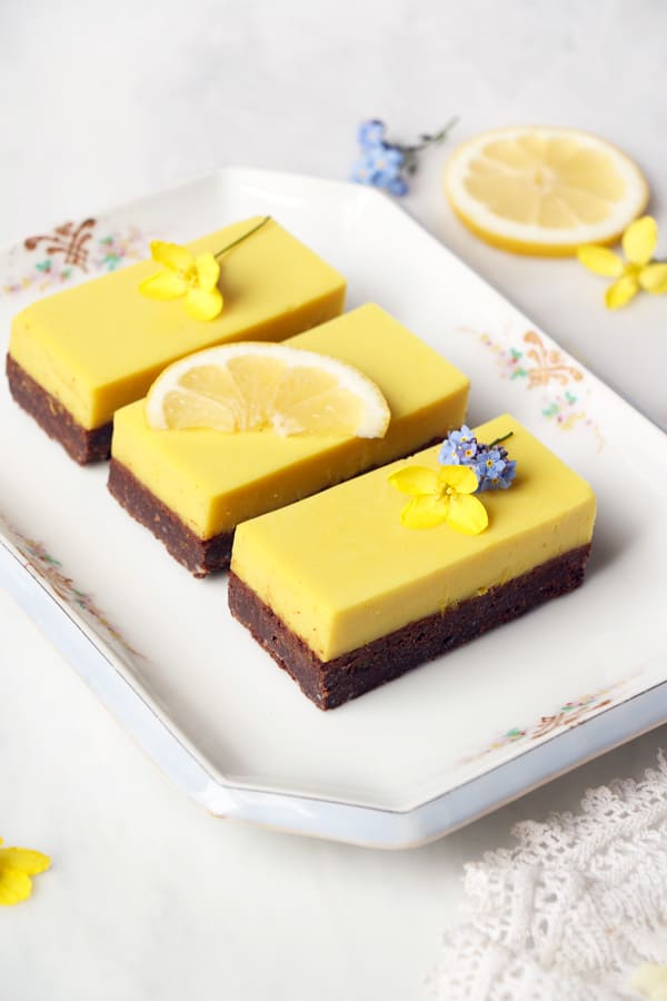 Earl Grey Brownies with Lemon Panna Cotta (vegan & gluten-free)