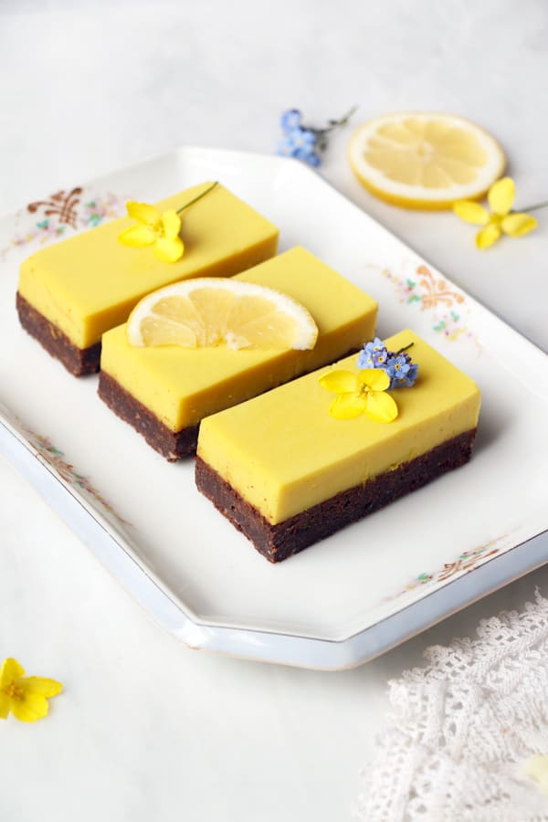 Earl Grey Brownies with Lemon Panna Cotta (vegan & gluten-free)