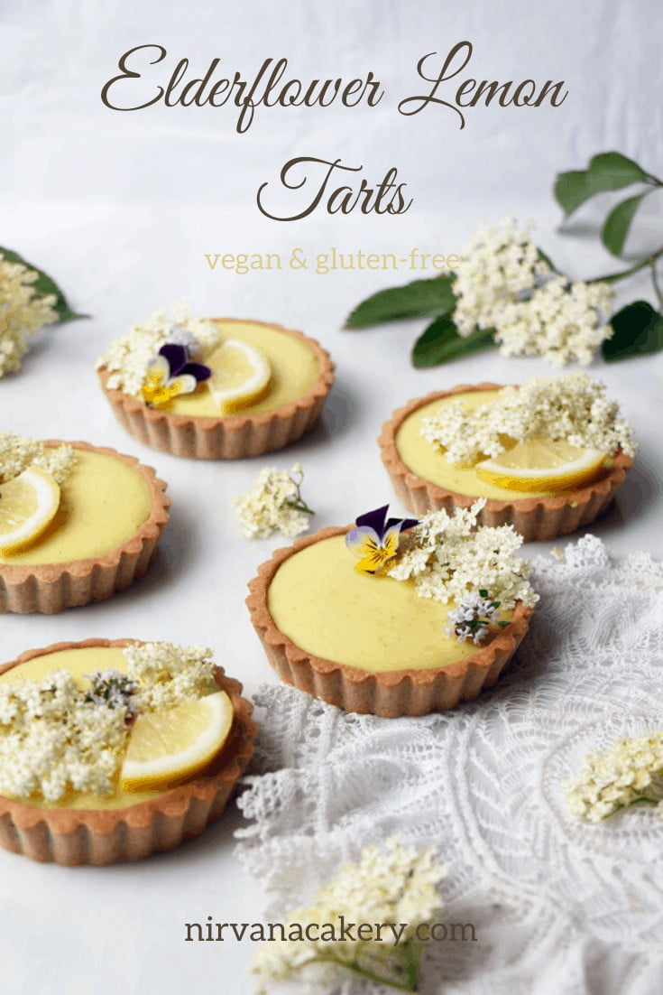 Elderflower Lemon Tarts (vegan & gluten-free)