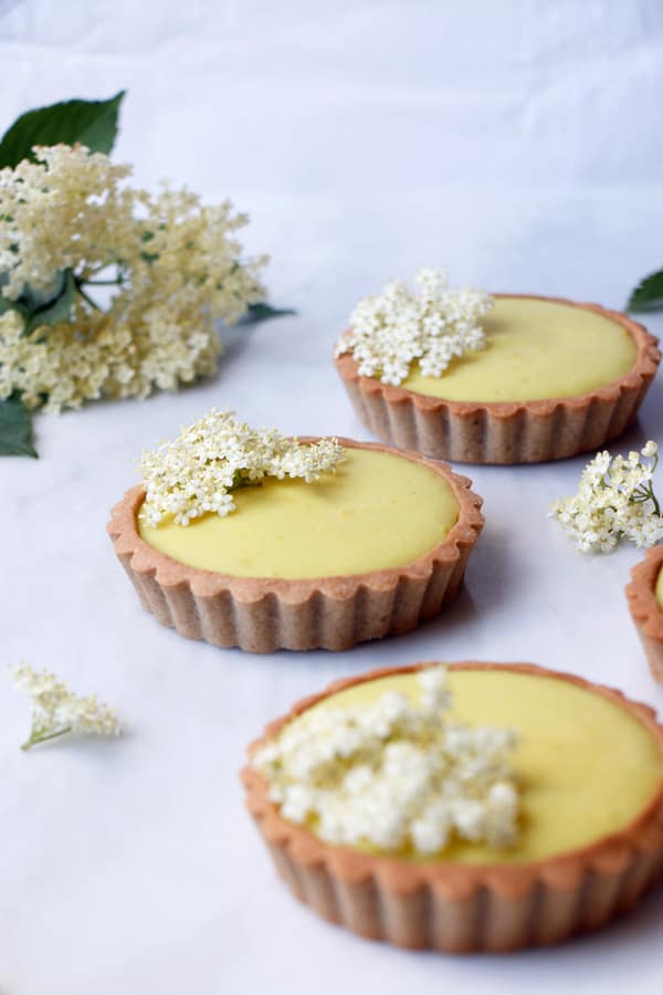 Elderflower Lemon Tarts (vegan & gluten-free)