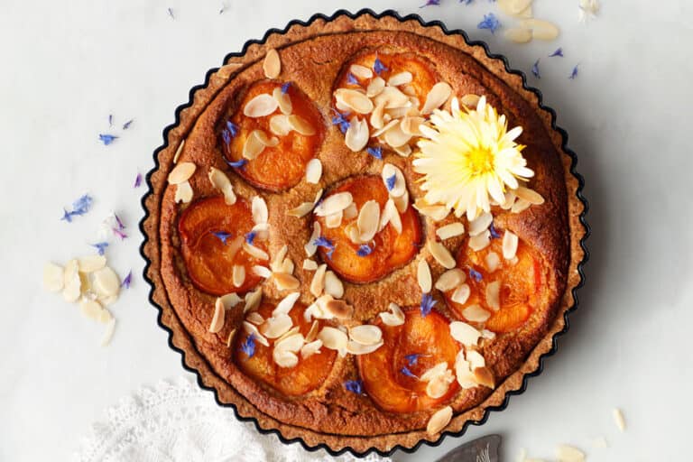 Apricot Frangipane Tart (vegan & grain-free) - Nirvana Cakery