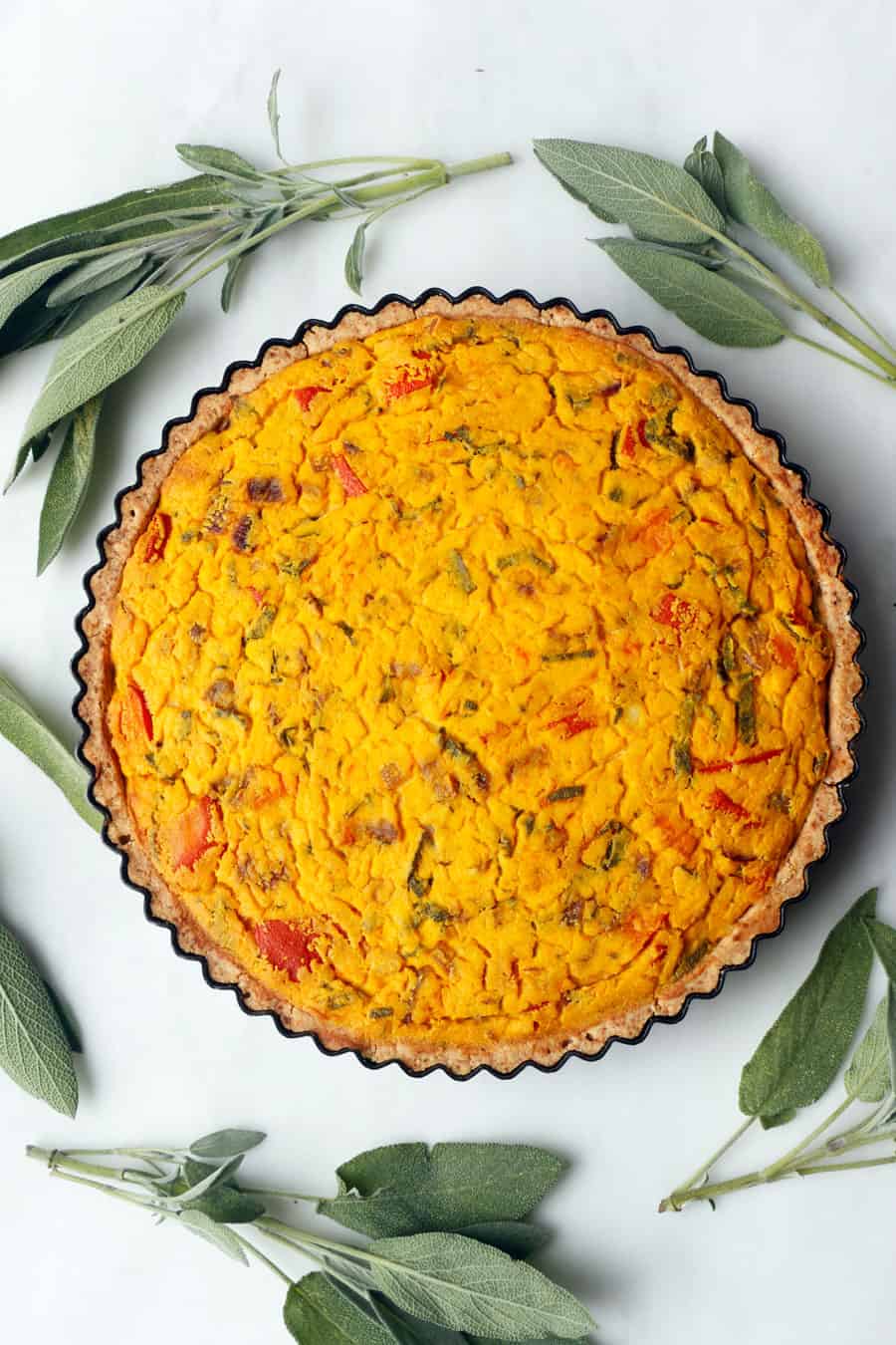 Vegan Pumpkin Sage Quiche (gluten-free)